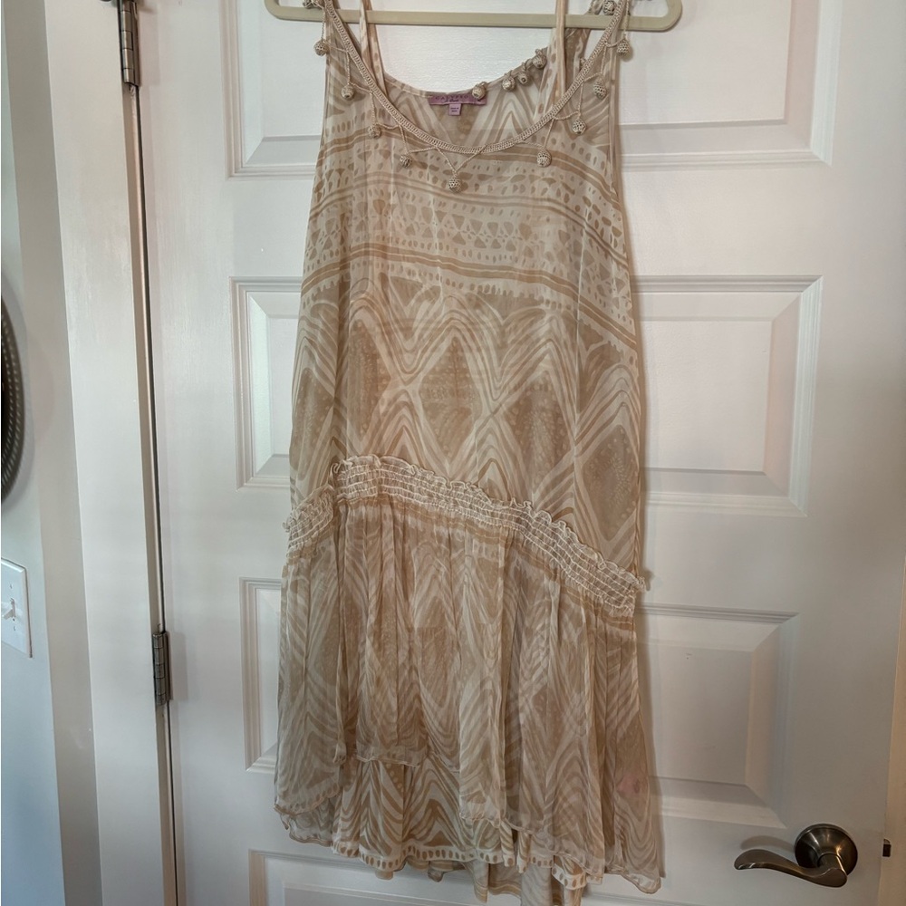 Calypso St. Barth Tan Patterned Top
